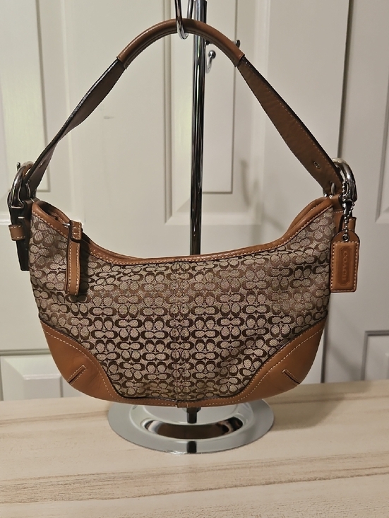 Coach Handbags - Coach EUC Soho Micro Cs Tan Signature Jacquard Shoulder Bag